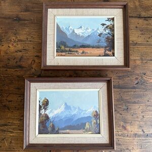 Pair paintings vintage
